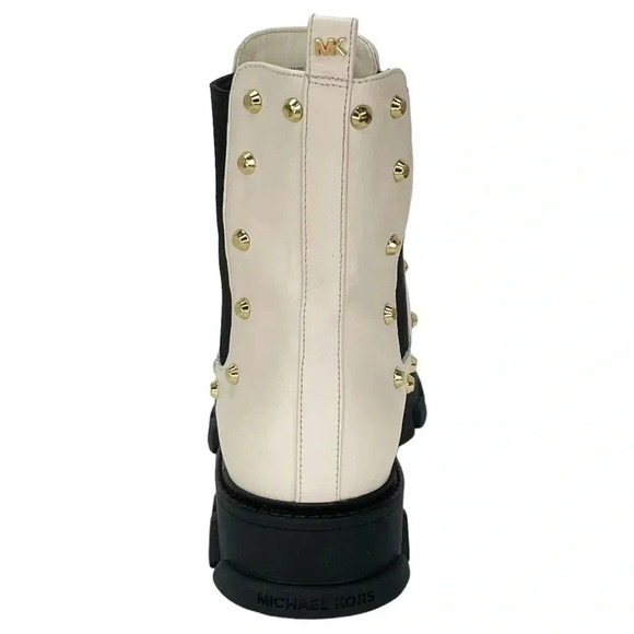 Michael Kors Ridley Cream Leather Studded Womens Ankle Boots Size 9.5M NWOB - Picture 3 of 15